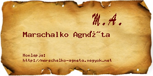 Marschalko Agnéta névjegykártya